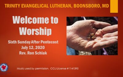 Worship Service for July 12, 2020