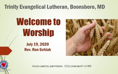 Worship Service for July 19, 2020