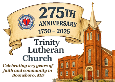 275th banner and church building illustration