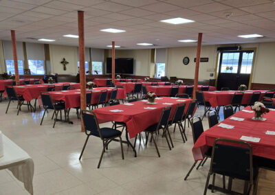 Tables set up for the luncheon